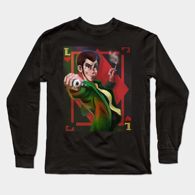 Lupin the Third (Green Jacket) Long Sleeve T-Shirt by JuliaMaiDesigns